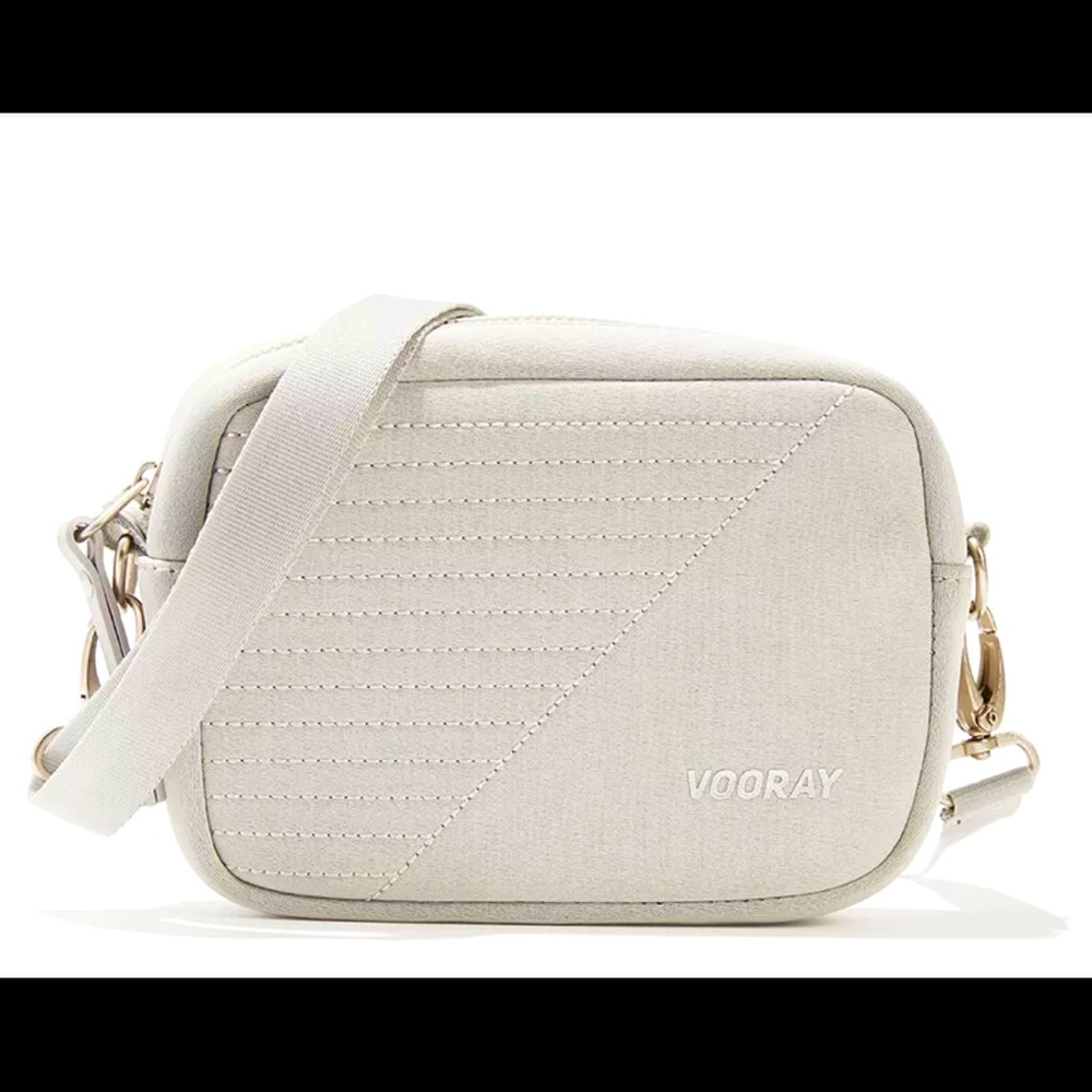 Vooray Gray Sidekick Crossbody Bag Moto Travel Gym Neoprene Weather-Resistant
